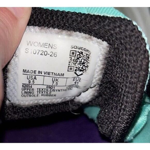 Saucony Tempus Running Athletic Shoes Sneakers Women's Size 9.5 Cool Mint/Acid - Picture 8 of 9